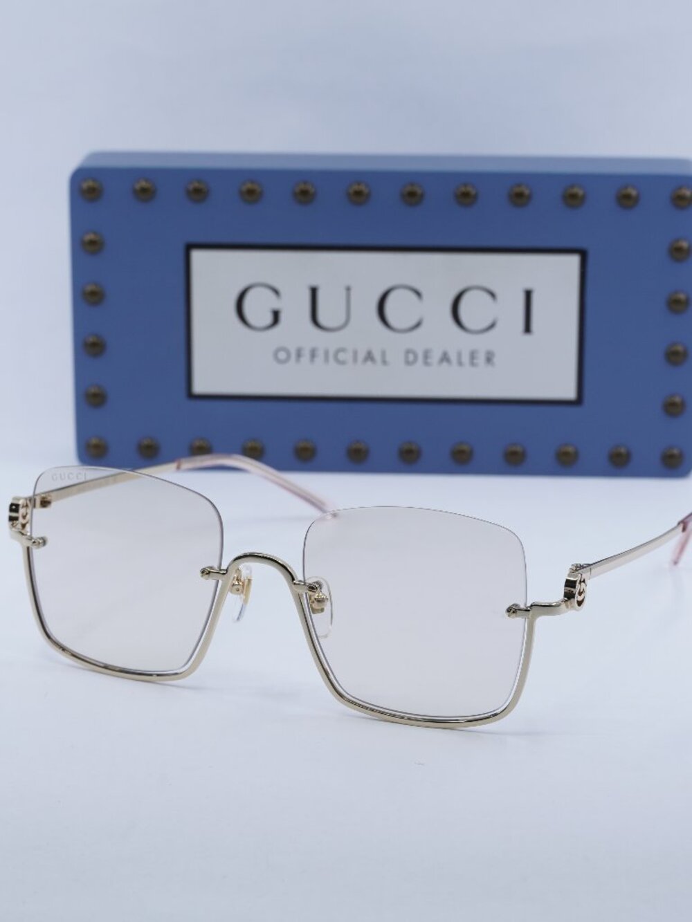 Gucci GG1279S 004 Women Square Sunglasses - Gold  / Light Yellow